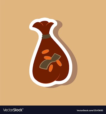 Paper sticker on stylish background bag with money vector image