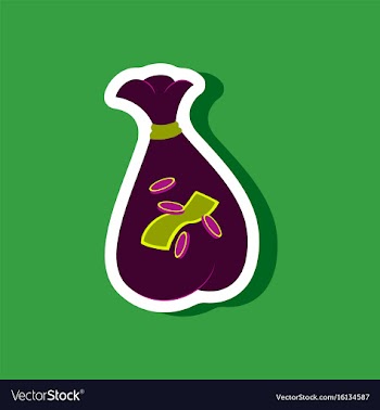 Paper sticker on stylish background bag with money vector image