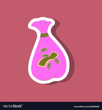 Paper sticker on stylish background bag with money vector image