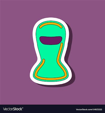 Paper sticker on stylish background balaclava vector image