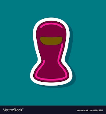 Paper sticker on stylish background balaclava vector image