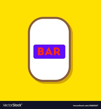 Paper sticker on stylish background bar sign vector image