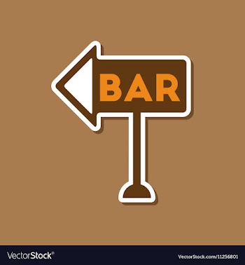 Paper sticker on stylish background bar sign vector image