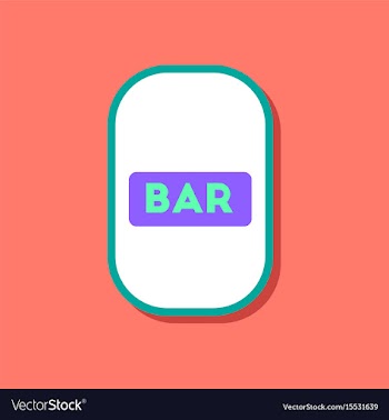 Paper sticker on stylish background bar sign vector image
