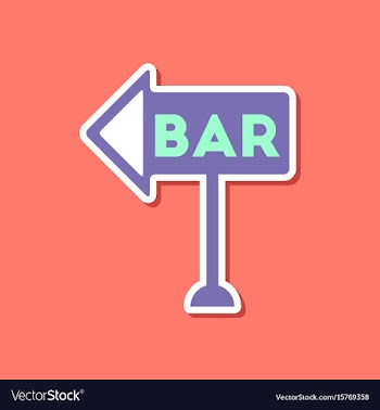 Paper sticker on stylish background bar sign vector image