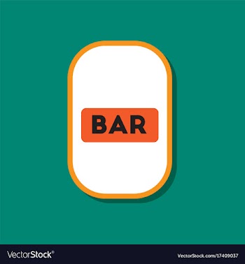Paper sticker on stylish background bar sign vector image