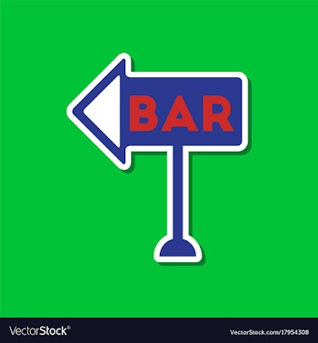 Paper sticker on stylish background bar sign vector image