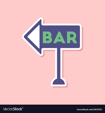 Paper sticker on stylish background bar sign vector image
