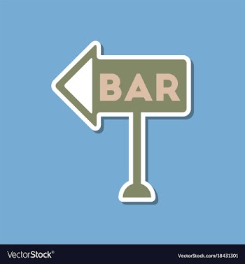Paper sticker on stylish background bar sign vector image