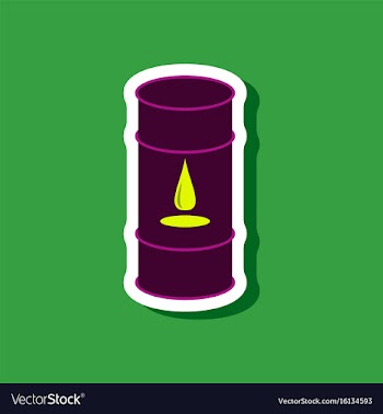 Paper sticker on stylish background barrel of oil vector image