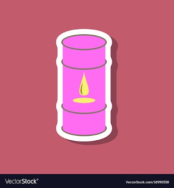 Paper sticker on stylish background barrel of oil vector image