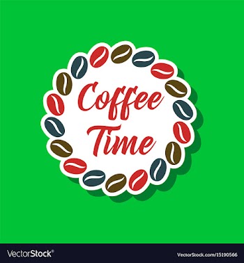 Paper sticker on stylish background bean coffee vector image