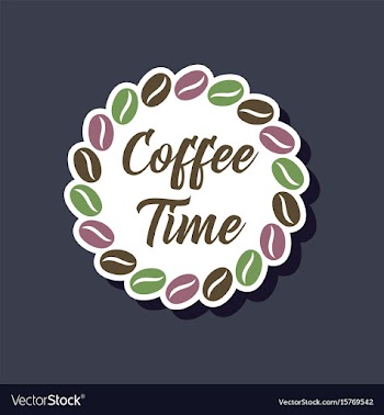 Paper sticker on stylish background bean coffee vector image