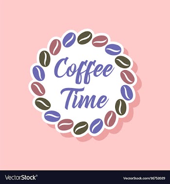 Paper sticker on stylish background bean coffee vector image