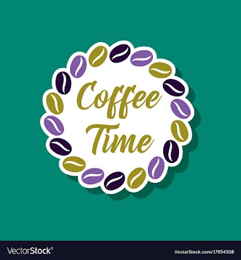 Paper sticker on stylish background bean coffee vector image