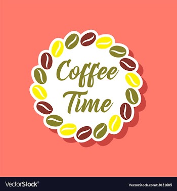 Paper sticker on stylish background bean coffee vector image