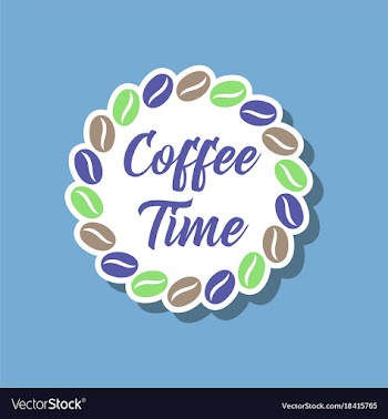 Paper sticker on stylish background bean coffee vector image