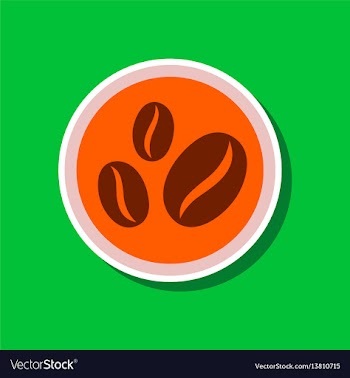 Paper sticker on stylish background beans coffee vector image