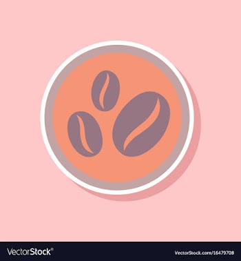 Paper sticker on stylish background beans coffee vector image