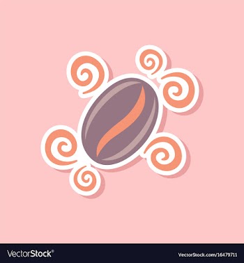 Paper sticker on stylish background beans coffee vector image