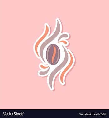 Paper sticker on stylish background beans coffee vector image