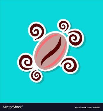 Paper sticker on stylish background beans coffee vector image