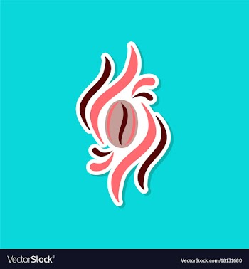 Paper sticker on stylish background beans coffee vector image