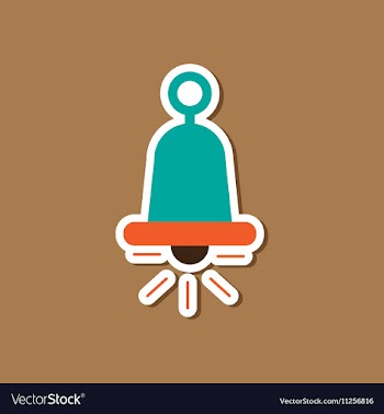 Paper sticker on stylish background bell ringer vector image