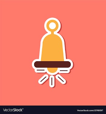 Paper sticker on stylish background bell ringer vector image