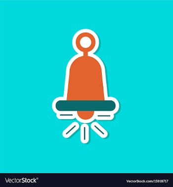 Paper sticker on stylish background bell ringer vector image
