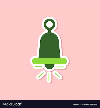 Paper sticker on stylish background bell ringer vector image