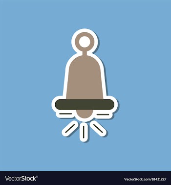 Paper sticker on stylish background bell ringer vector image