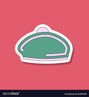 Paper sticker on stylish background beret vector image