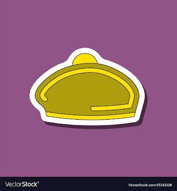 Paper sticker on stylish background beret vector image