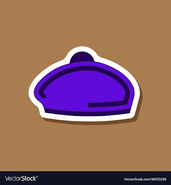 Paper sticker on stylish background beret vector image