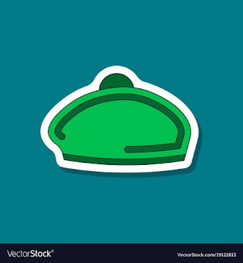 Paper sticker on stylish background beret vector image
