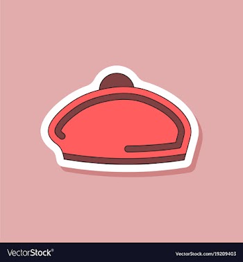 Paper sticker on stylish background beret vector image