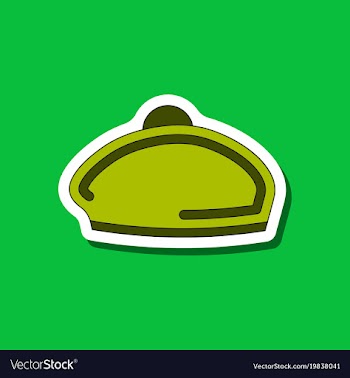 Paper sticker on stylish background beret vector image