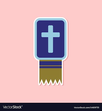 Paper sticker on stylish background bible book vector image