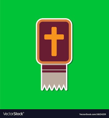Paper sticker on stylish background bible book vector image