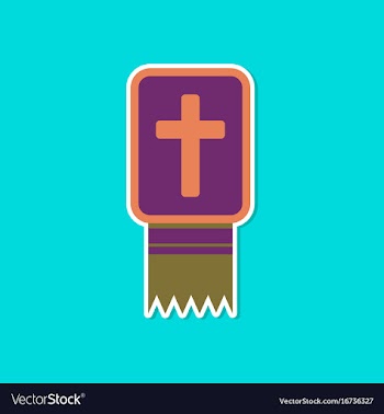Paper sticker on stylish background bible book vector image