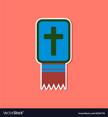 Paper sticker on stylish background bible book vector image