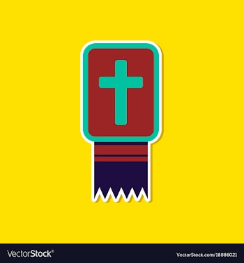 Paper sticker on stylish background bible book vector image