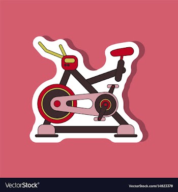 Paper sticker on stylish background bicycle vector image