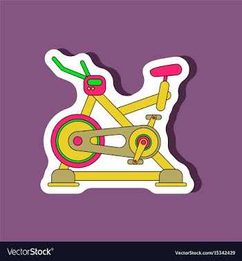 Paper sticker on stylish background bicycle vector image