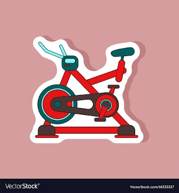 Paper sticker on stylish background bicycle vector image