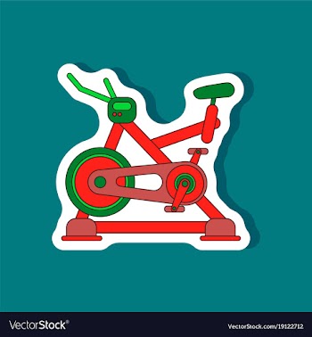Paper sticker on stylish background bicycle vector image