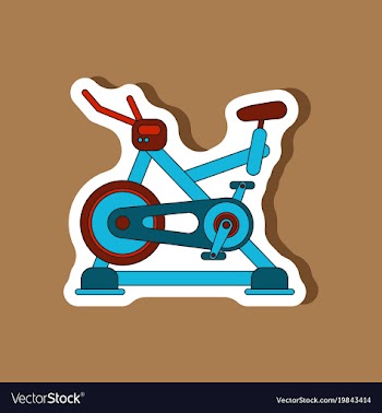 Paper sticker on stylish background bicycle vector image