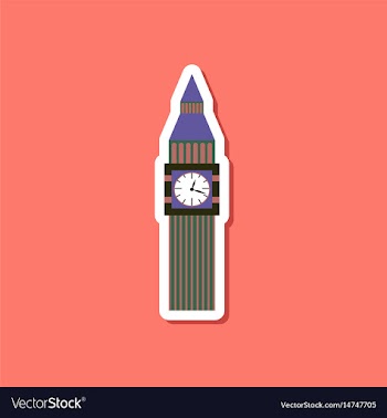 Paper sticker on stylish background big ben vector image