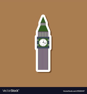 Paper sticker on stylish background big ben vector image